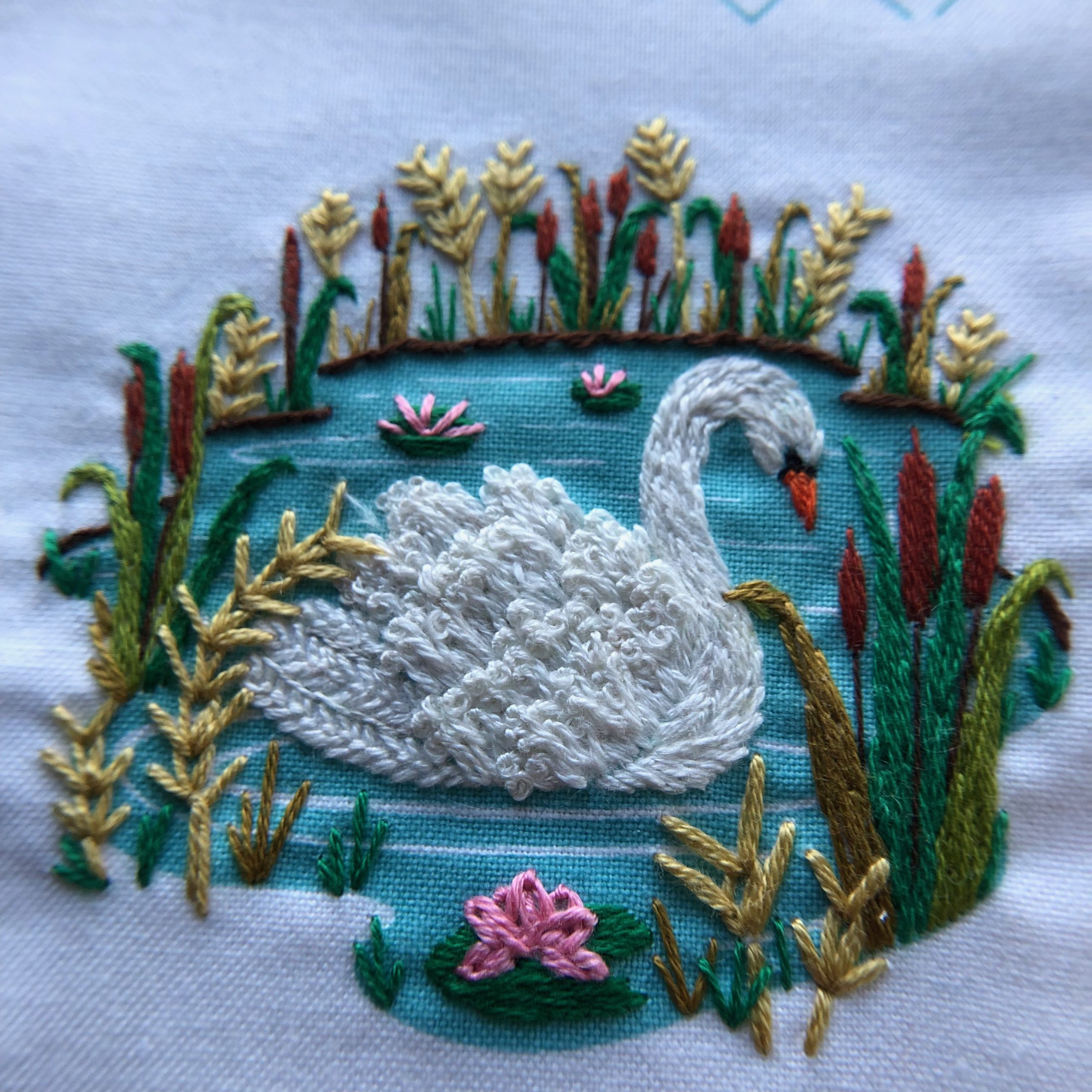 swan embroidery by Kiriki Press